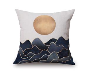 Simple Colored Landscape Painting on Cotton&linen Pillow Cover 84426