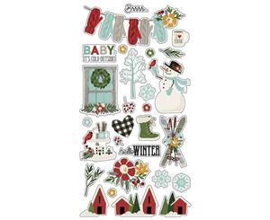 Simple Stories - Winter Farmhouse Chipboard Stickers 6 inchX12 inch