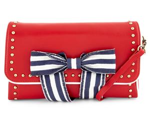 Spencer & Rutherford Maude Leather Wristlet Clutch - China Doll