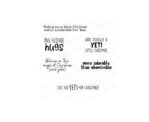 Stamping Bella Cling Stamps - Yeti Sentiments - Big Festive Hugs is approx. 1 x 1.5 inches.