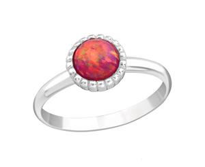 Sterling Silver Purple Opal Midi Ring