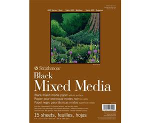 Strathmore 400 Series Mixed Media Pad - Black 9in x 12in 15 Sheets