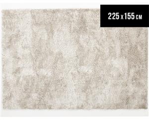 Super Soft Metallic 225x155cm Shag Rug - Natural