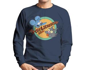 The Simpsons Itchy And Scratchy Show Men's Sweatshirt - Navy Blue