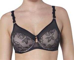 Triumph Women's Wild Rose Florale Minimiser Bra - Black