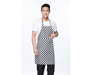 Unisex Black Grid Kitchen Apron - Black