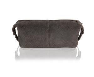 Woodland Leather Crackle Large Wash Bag 12.0" Central Zip Wide Opening