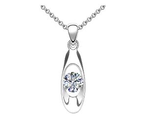 18K White Gold Plated Eternal Flame Necklace