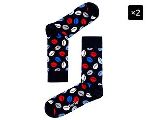 2 x Happy Socks Men's AFL Premium Socks - Navy/Red/Blue