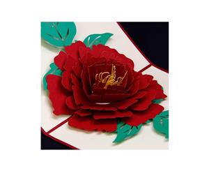 3d Pop Up Handmade Rose Love Greeting Card for All Occasions RED