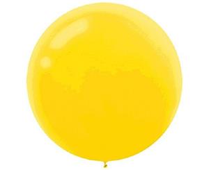 60cm Sunshine Yellow Round Latex Balloons 4pk