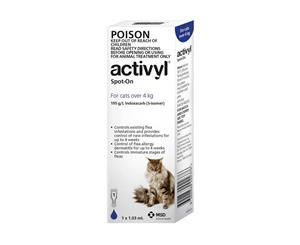 Activyl Cat Over 4kg Dark Blue 1's Flea Treatment (A2776)