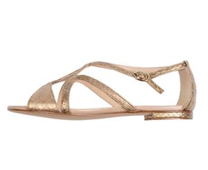 Alexandre Birman Women's Snakeskin Print Sandal - Gold