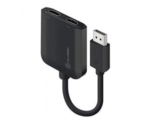 Alogic DisplayPort to Dual HDMI Adapter - 4K - 30 Hz Black