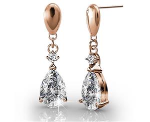 Anastacia Drop Earrings Embellished with Swarovski crystals-Rose Gold/Clear