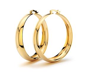 Annie Graduated Hoop Earrings 50mm|Yellow Gold