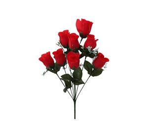 Artificial Fake Flowers Bouquet Greenery Foliage Leaf Roses Wedding Decor[Design Rose A (Red)]