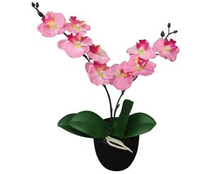 Artificial Orchid Plant with Pot Pink Indoor Fake Flower Floral Decor