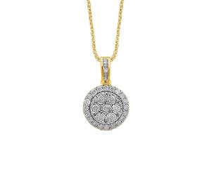 Bevilles 9ct Yellow Gold 1.00ct Diamond Pendant