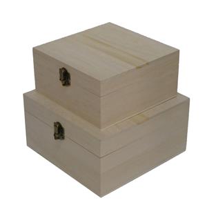 Boyle Wood Square Box With Catch - Set of 2