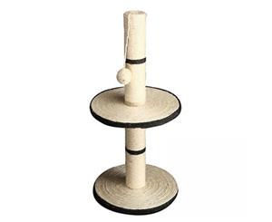 Cat Scratching Tree Post 2 Tier With Ball - 30x30x64cm (grey) (Pet One)