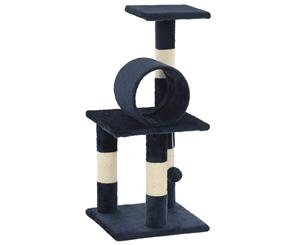 Cat Tree with Sisal Scratching Post 65cm Dark Blue Play Tower Condo