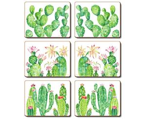 Cinnamon Cacti Garden 6 Piece Cork Coasters Set 11 x 9.5cm