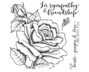 Colorado Craft Company Clear Stamps 6 inch X6 inch - Sympathy & Friendship Rose-Big & Bold