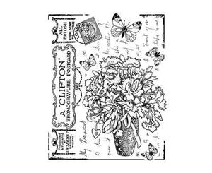 Crafty Individuals Unmounted Rubber Stamp 4.75 Inch X7 Inch Pack Butterfly Bouquet