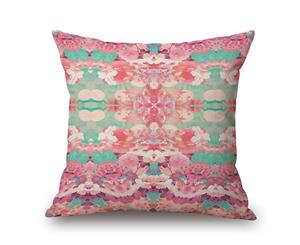 Creative Flowers on Geometry Cotton&linen Pillow Cover 80659