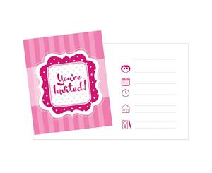 Creative Party Perfectly Pink Invitations Cards (Pack Of 8) (Pink) - SG15324