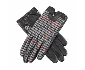 Dents Ladies Tweed Backed Hairsheep Leather Gloves - Black