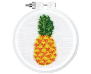 Design Works Punch Needle Kit 3.5 inch Round - Pineapple