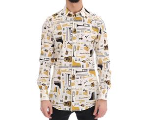 Dolce & Gabbana White Jazz Gold Slim Fit Shirt