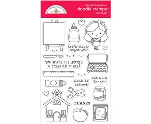 Doodlebug Clear Doodle Stamps School Girl School Days