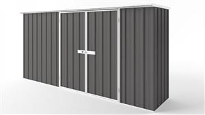 EasyShed D3808 Flat Roof Garden Shed - Slate Grey