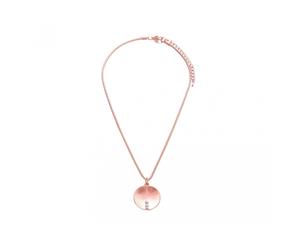 Fable Womens/Ladies Brushed Round Pendant (Rose Gold) - JW602
