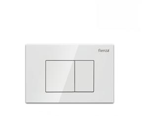 Fienza Flush Plate Gloss White Square Button JB60W