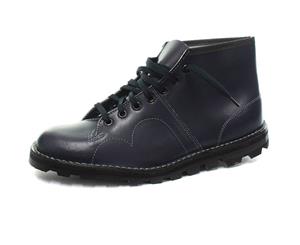 Grafters Mens Original Coated Leather Retro Monkey Boots (Navy) - DF107