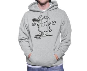 Grimmy Shoulder Shrug Men's Hooded Sweatshirt - Heather Grey