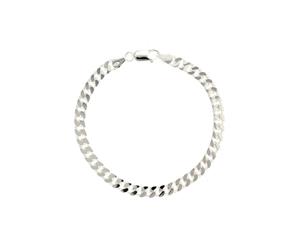 Italian sterling silver men's curb link bracelet 20cm