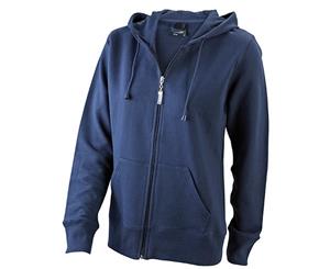 James And Nicholson Womens/Ladies Hooded Jacket (Navy) - FU345