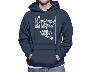 Krazy Kat Classic Comic Book Logo Men's Hooded Sweatshirt - Navy Blue