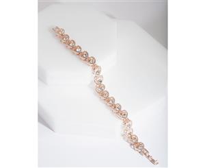 Lovisa Rose Gold Heart Link Diamante Bracelet