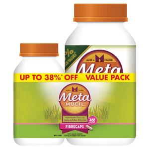 Metamucil Capsules Value Bundle 300 Capsules + 100 Capsules