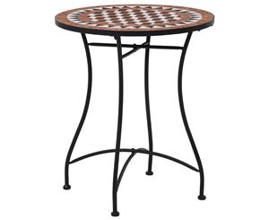 Mosaic Bistro Table Brown 60cm Ceramic Balcony Table Cocktail Holder