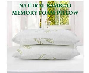 Natural Bamboo Memory Foam Pillow with Removable Bamboo Cover Anti Bacterial