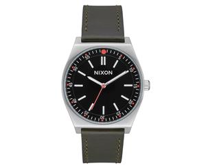 Nixon Women's 36mm Crew Leather Watch - Silver/Black/Olive