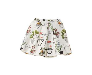 Oscar De La Renta Flower Pots Silk-Blend Skirt