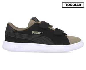 PUMA Boys' Toddler Smash V2 Monster Sneakers - Puma Black/Burnt Olive